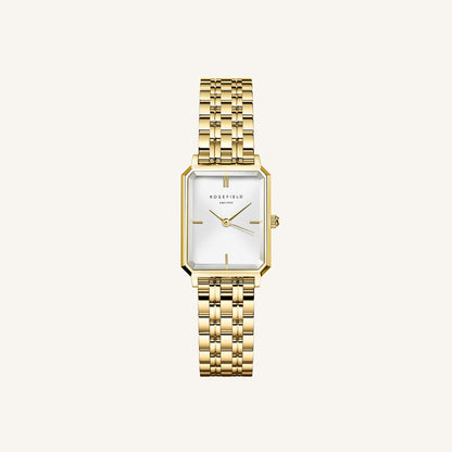 Rosefield Octagon XS White Sunray Steel GoldLadies Watch