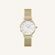 Rosefield Small Edit White MOP Mesh GoldLadies Watch