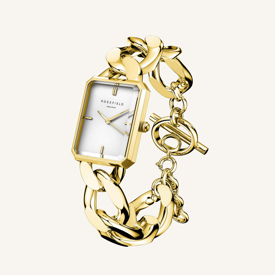 Rosefield The Octagon XS Chain Watch Studio Edition White GoldLadies Watch