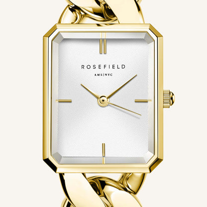 Rosefield The Octagon XS Chain Watch Studio Edition White GoldLadies Watch