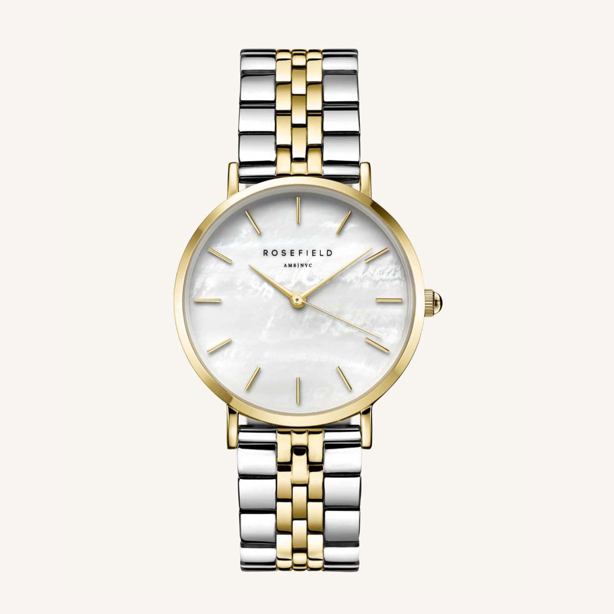 Rosefield The Upper East Side MOP Silver Gold DuotoneLadies Watch