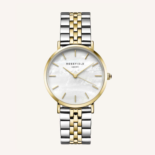 Rosefield The Upper East Side MOP Silver Gold DuotoneLadies Watch