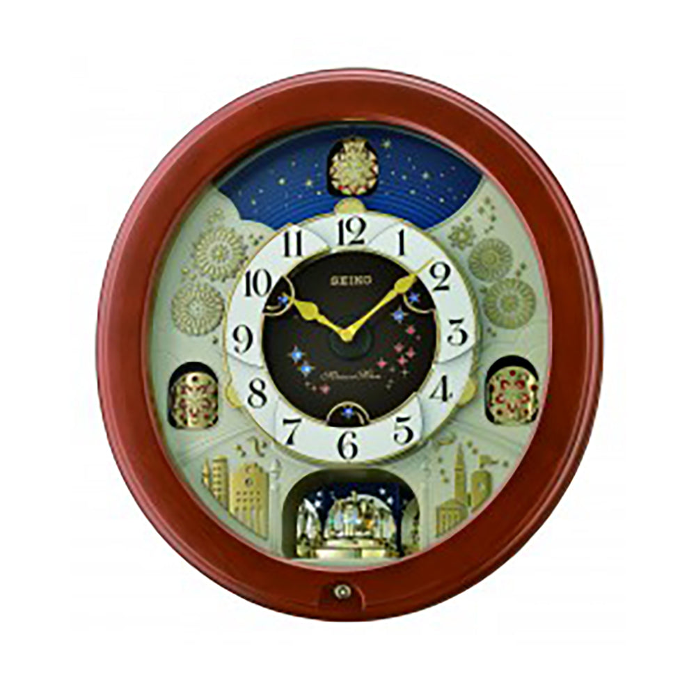 QXM376B - Seiko Wooden Wall Clock