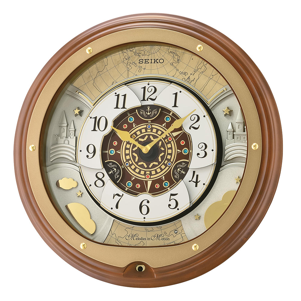 QXM381B - Seiko Wooden Wall Clock