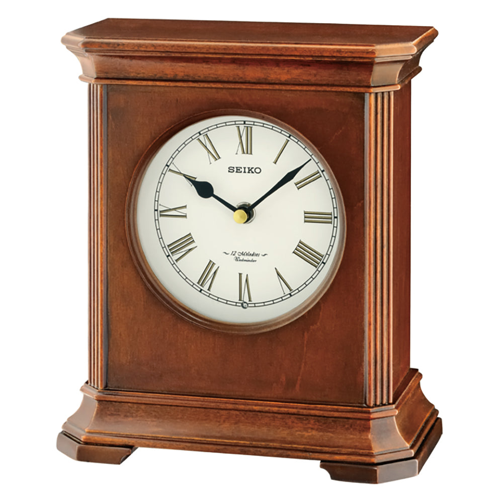 QXW238B - Seiko Wooden Mantle Clock