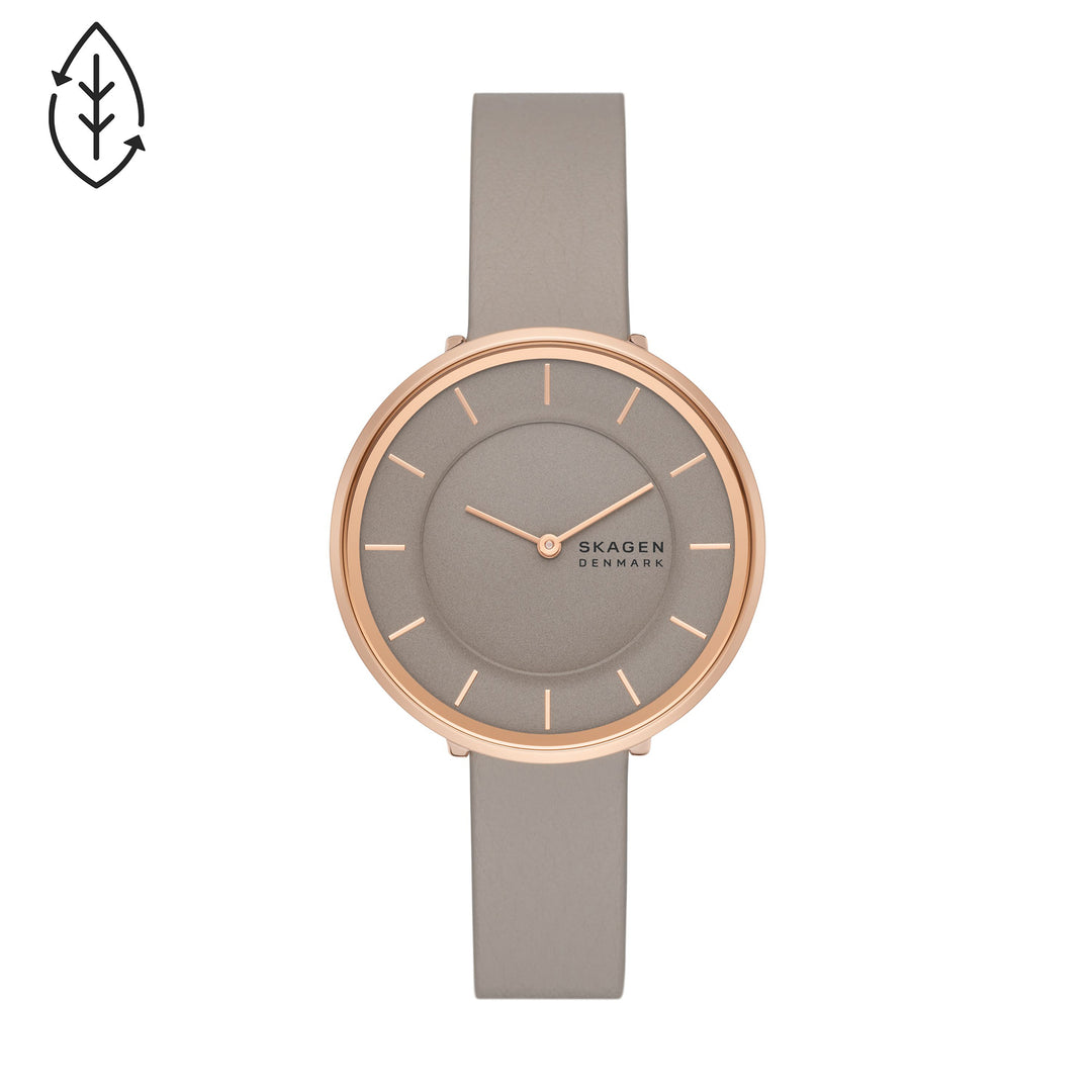 SKAGEN GITTE TWO-HAND SAND ECO LEATHER WATCH