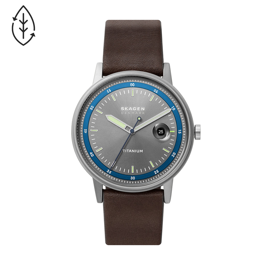 SKAGEN ANALOG WATCH 0 JWL SS LEATHER STRAP