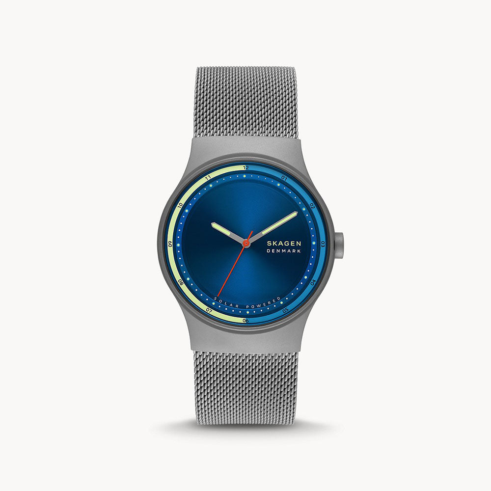 Skagen Sol Solar-Powered Charcoal Stainless Steel Mesh Watch