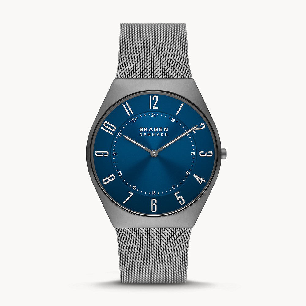 SKAGEN  GRENEN ULTRA SLIM GUNMETAL STAINLESS STEEL MENS WATCH