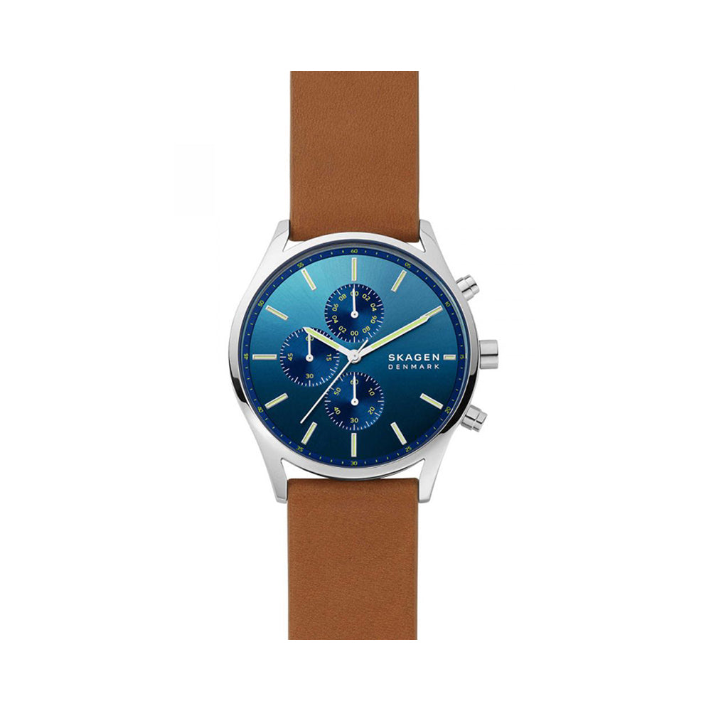 ANLG WATCH 0 JWL SS LEATHER STRAP