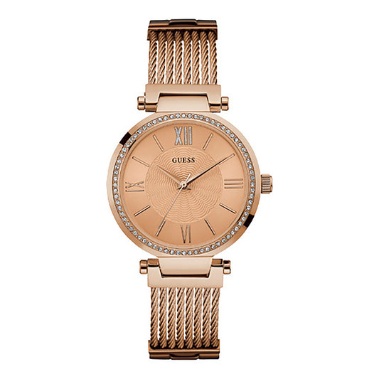 Guess Women's Watch Rose Gold Tone Case Quartz