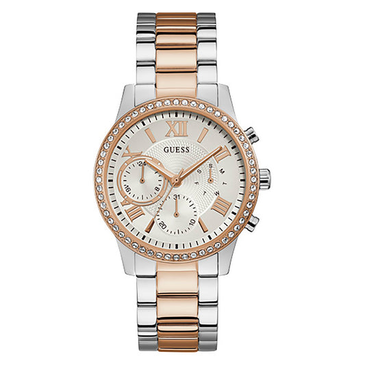 Guess Women's Watch Silver Tone/Rose Gold Tone Case Quartz