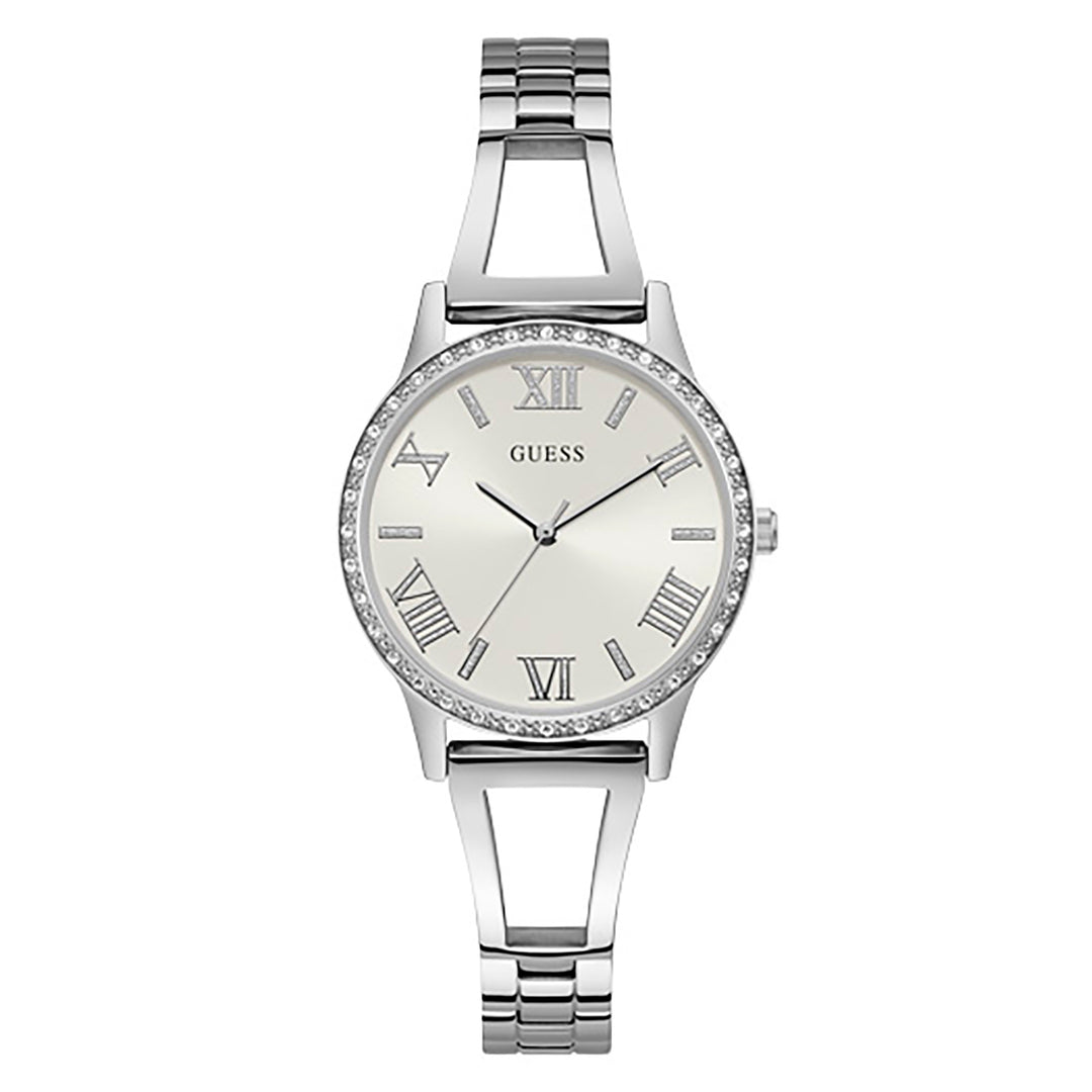 Guess Women's Watch Silver Tone Case Quartz