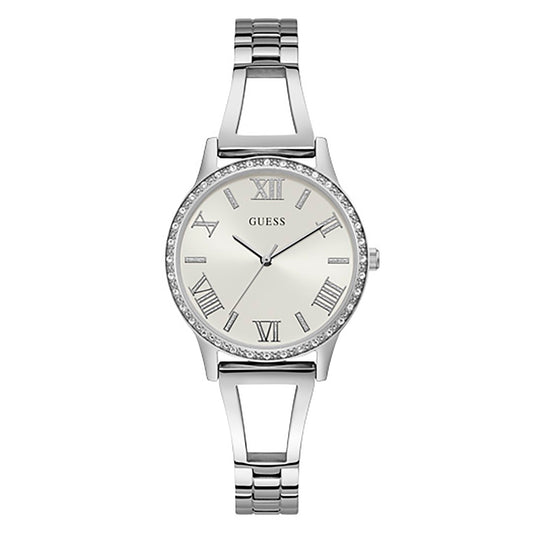 Guess Women's Watch Silver Tone Case Quartz