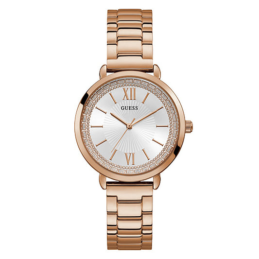 Guess Women's Watch Rose Gold Tone Case Quartz
