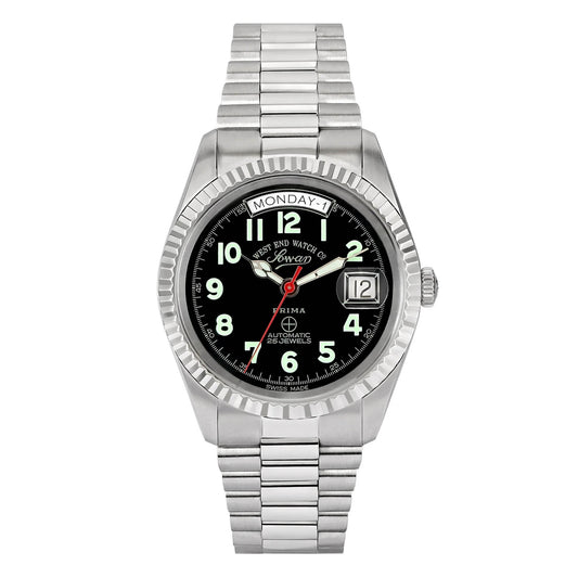 West End The Classics Gents Automatic 37mm Stainless Steel Watch Black Dial