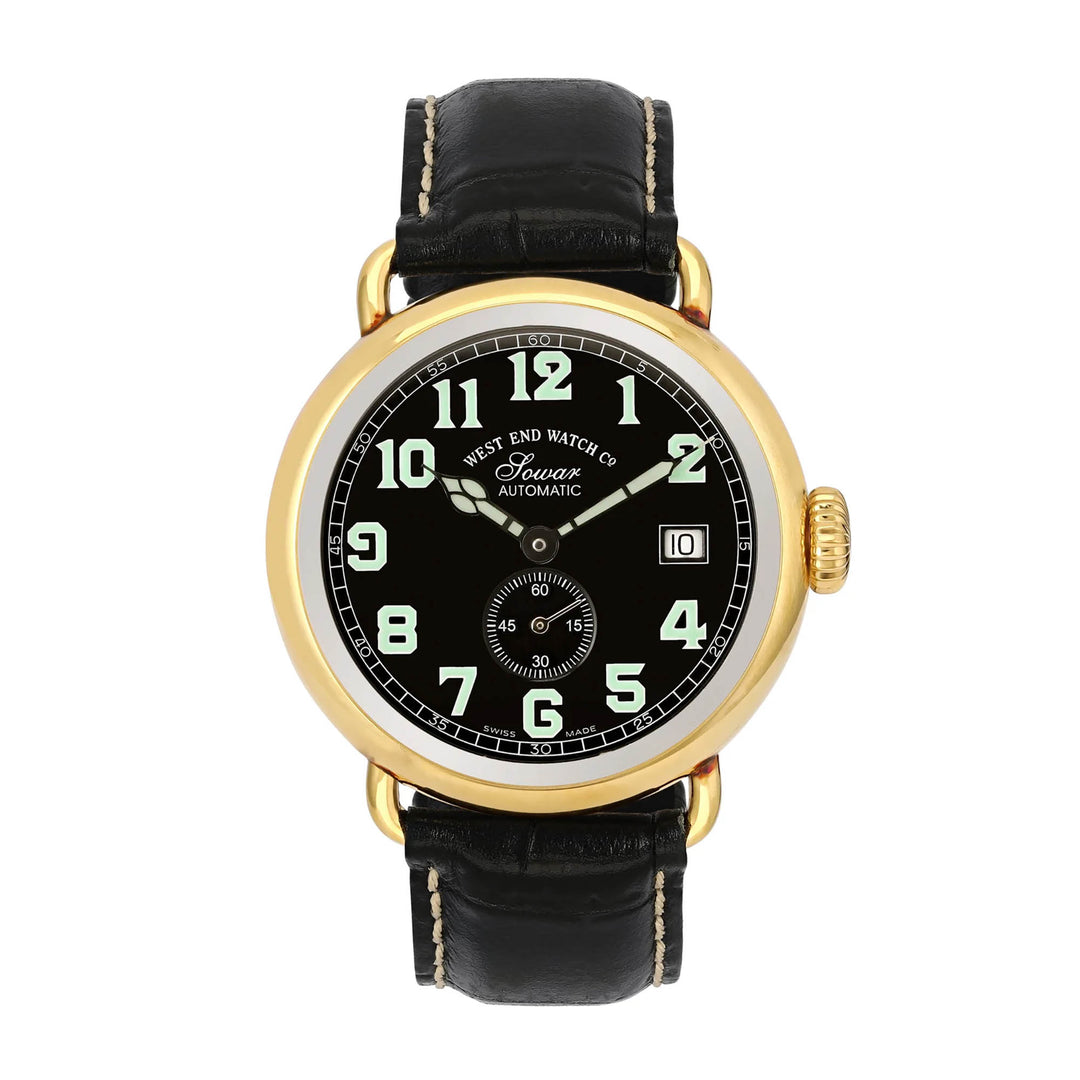 West End Men's Gold Tone Case Black Dial Automatic Watch