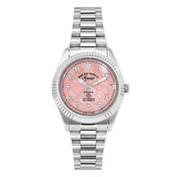 West End Women's Silver Tone Case Pink Mop Dial Automatic Watch