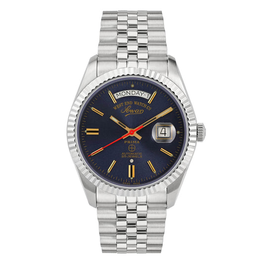 West End Men's Silver Tone Case Blue Dial Automatic Watch