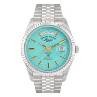 West End Men's Silver Tone Case Turquoise Dial Automatic Watch