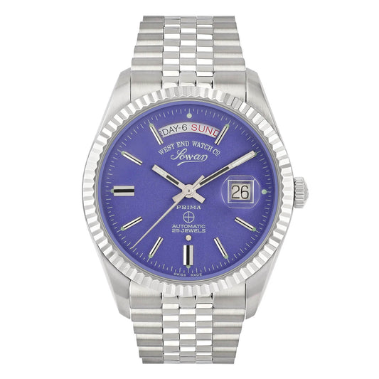 West End Men's Silver Tone Case Purple Dial Automatic Watch