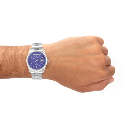 West End Men's Silver Tone Case Purple Dial Automatic Watch