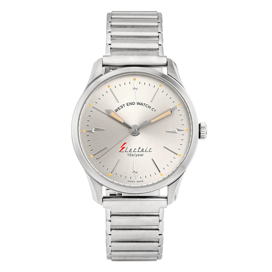 West End Electric Quartz Gents 40mm Stainless Steel Watch in Silver Sunray Dial
