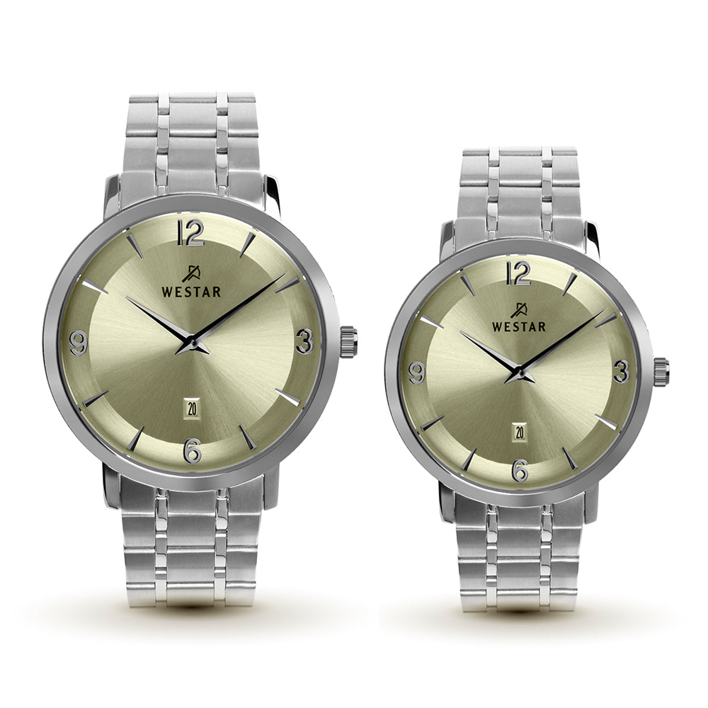 Westar Couple Watch (His and Hers Watch Sets) 50220STN102 & 40220STN102