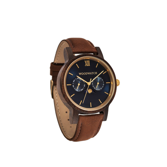 Woodwatch Unisex Classic Dark Sailor Pecan Quartz Watch