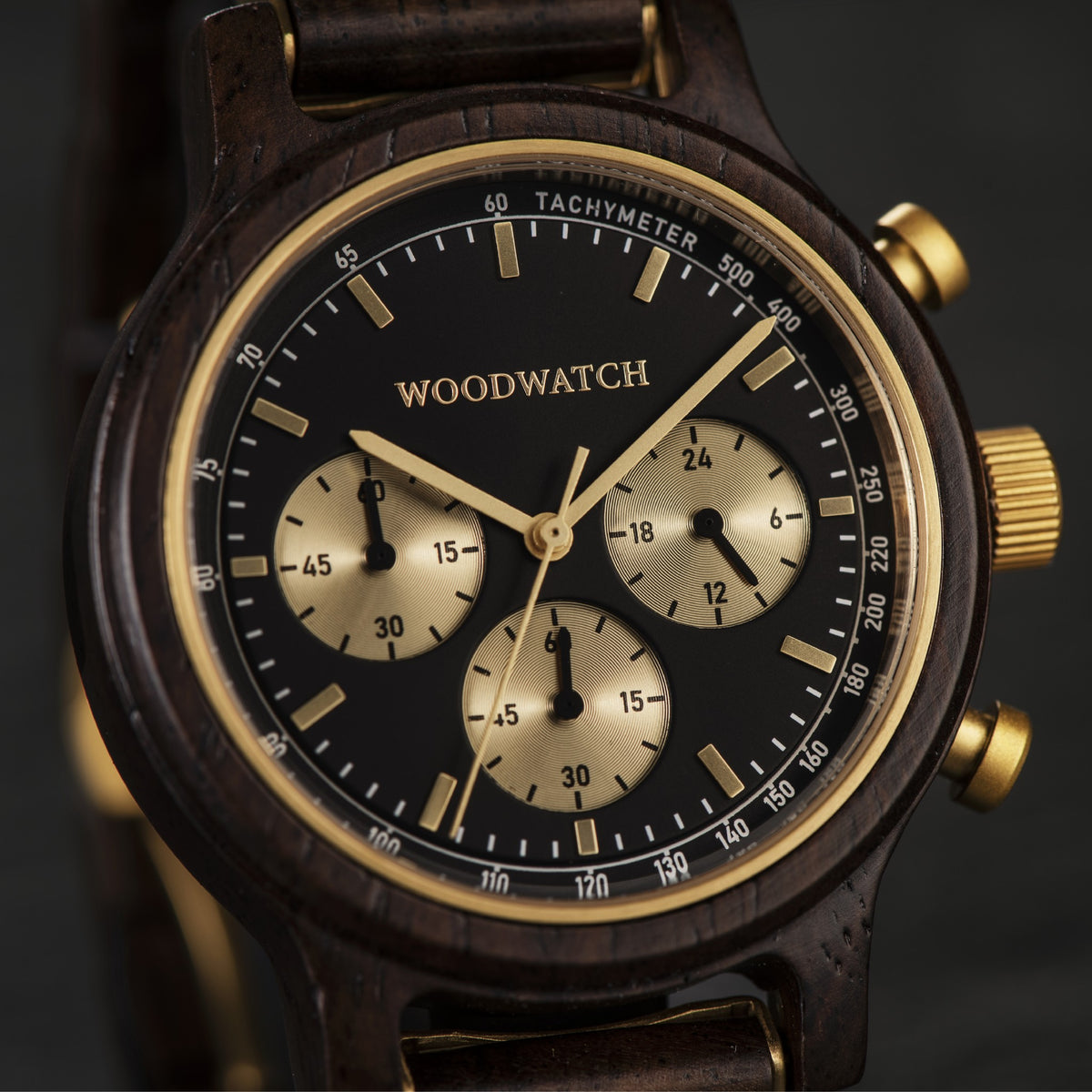 Woodwatch Men's Classic Chrono Black Forest Quartz Watch