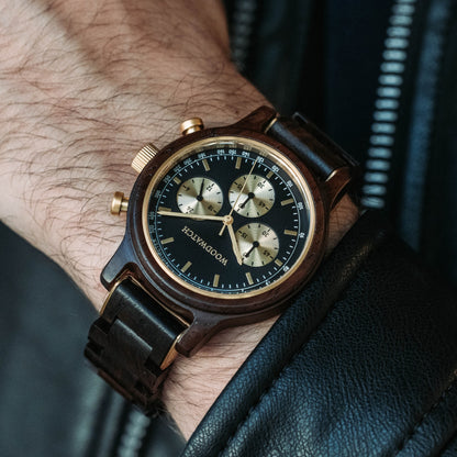 Woodwatch Men's Classic Chrono Black Forest Quartz Watch