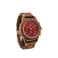 WOODWATCH MEN'S CHRONUS RUBY SILVER WW-CS-RS