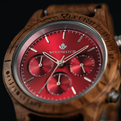 Woodwatch Men's Chronus Ruby Silver WW-CS-RS