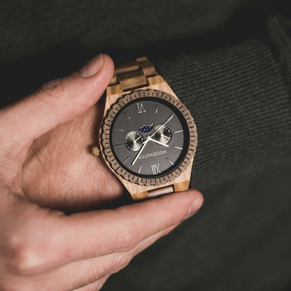 Woodwatch Men's Grand Dark Lion Quartz Watch - WW-G-DL