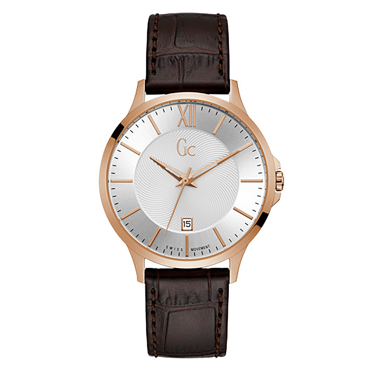 Gc Men's Watch Rose Gold Case Quartz