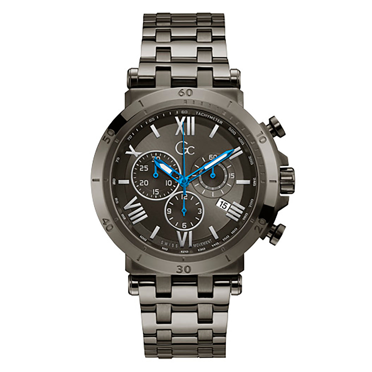 Gc Men's Watch Gun-Metal Case Quartz