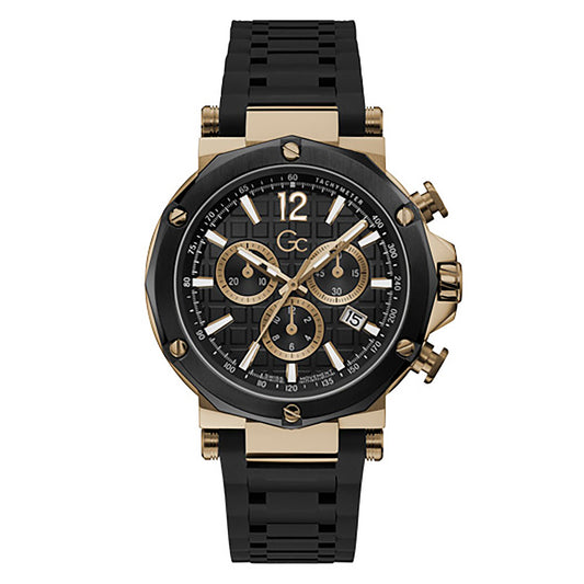Gc Men's Watch Rose Gold & Gun-Metal Case Quartz