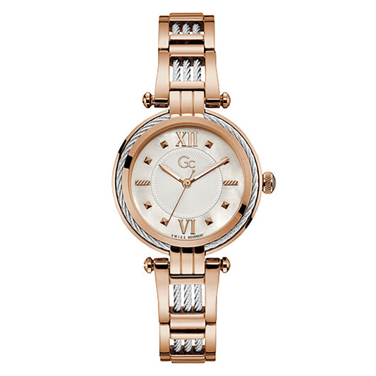 Gc Women's Watch Rose Gold Case Quartz