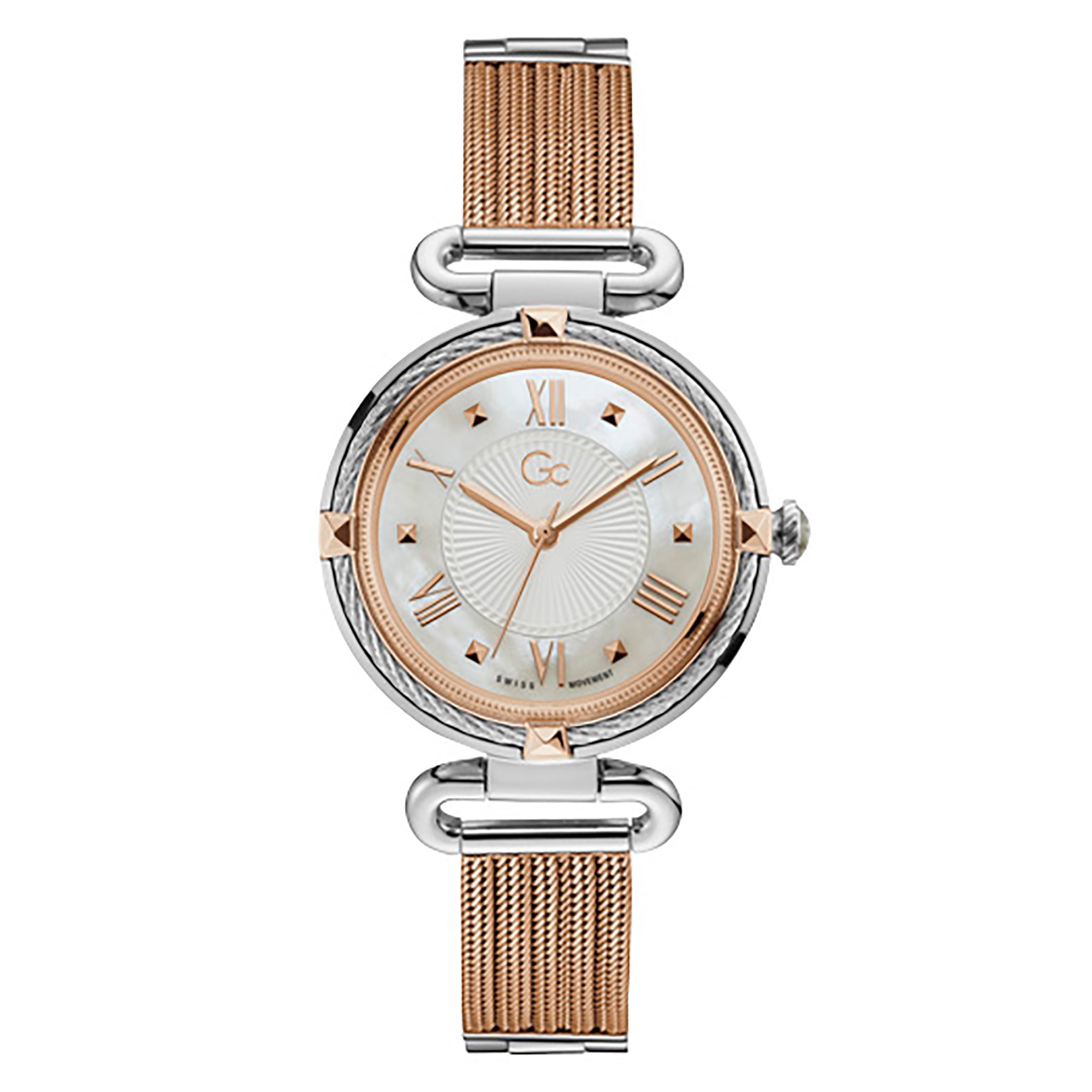 Shop Gc Women's Watch Silver & Rose Gold Case Quartz - The Watch House UAE