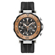 Gc Men's Watch Silver & Rose Gold Case Quartz