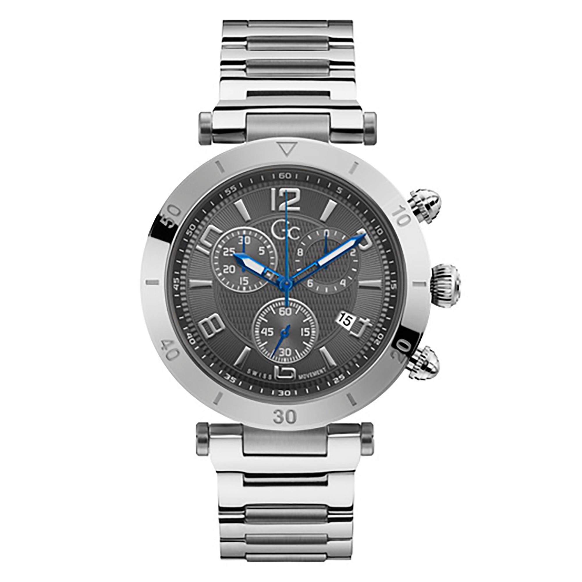 Shop Gc Men's Watch Silver Case Quartz - The Watch House UAE