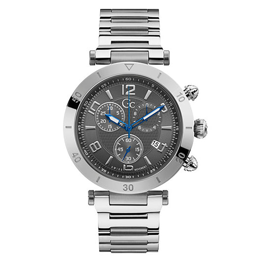 Gc Men's Watch Silver Case Quartz