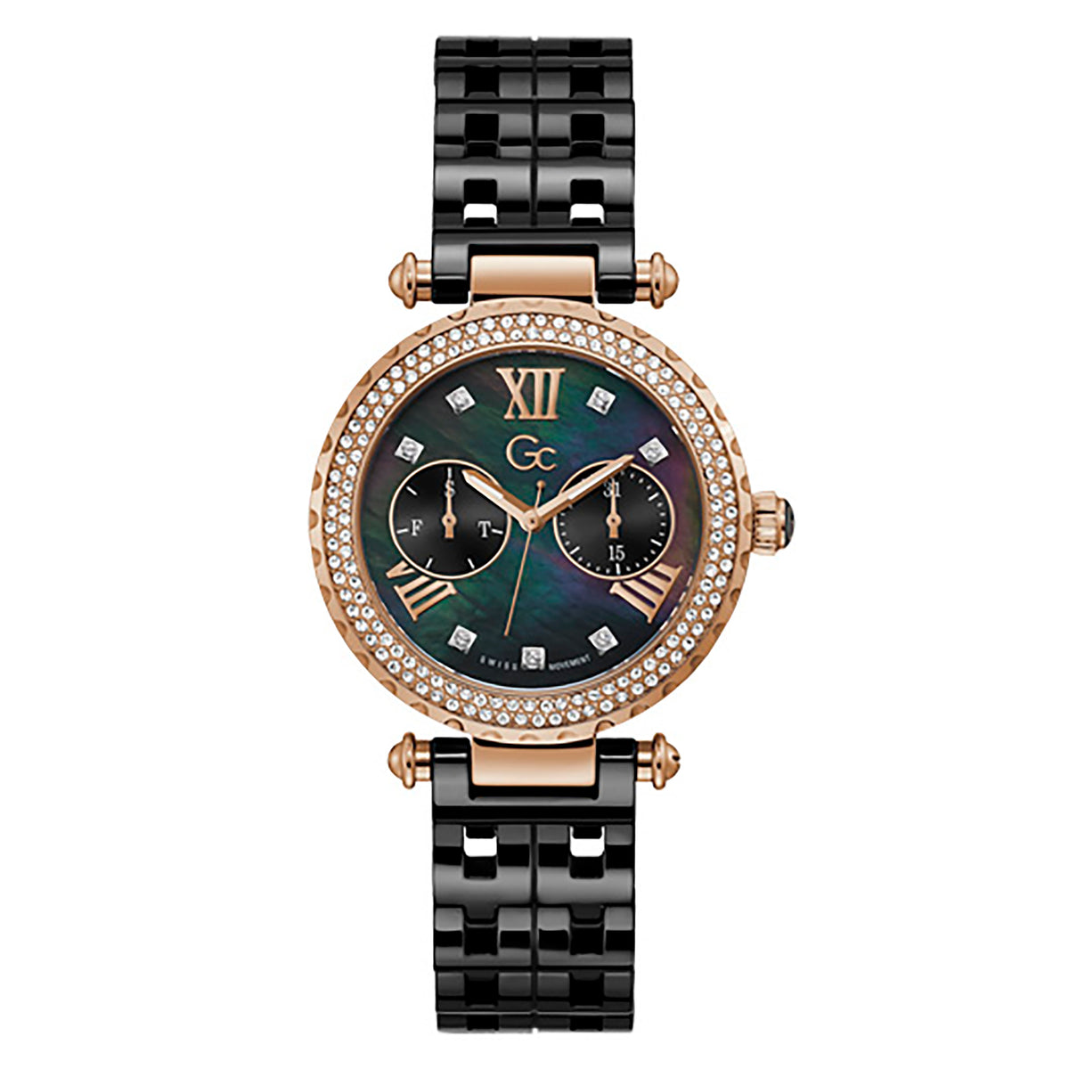 Gc Women's Watch Rose Gold Case Quartz