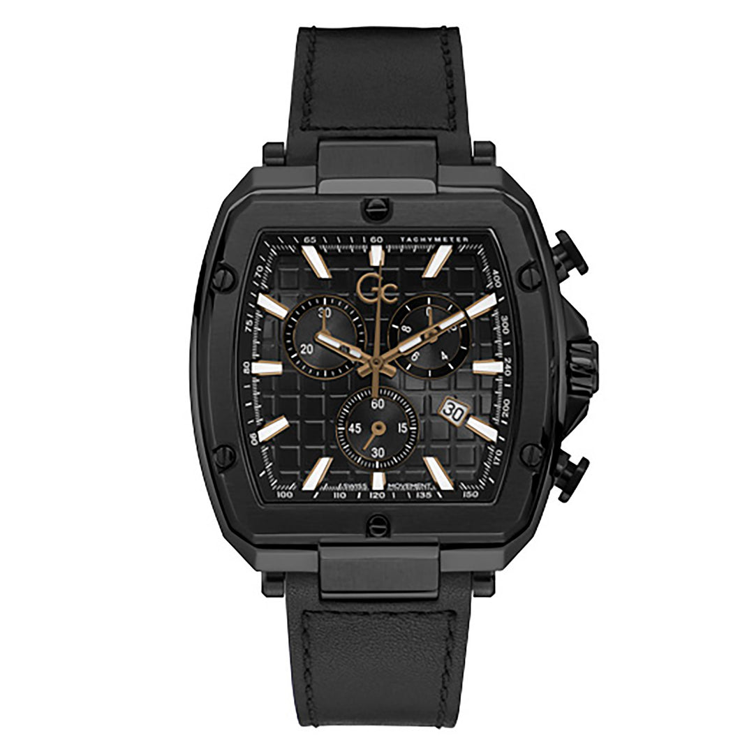 Gc Men's Watch Black Case Quartz